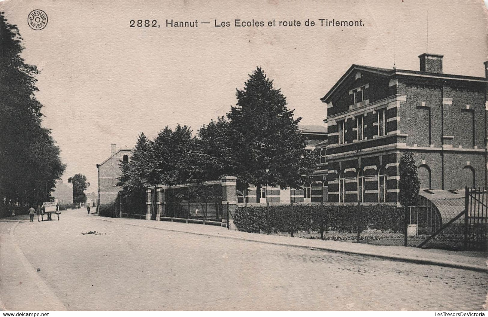 BELGIQUE - Hannut - Les Ecoles Et Route De Tirlemont - Carte Postale Ancienne - Hannuit