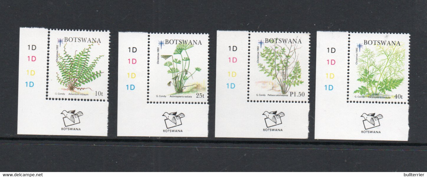 BOTSWANA -  1992 - CHRISTMAS FERNS  SET OF 4  MINT NEVER HINGED , - Botswana (1966-...)