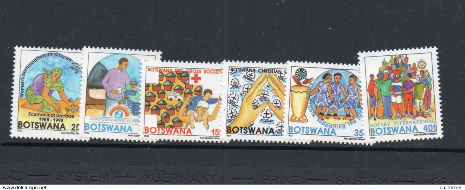 BOTSWANA -  1993- CHARITABLE ORGANISIONS  SET OF  6   MINT NEVER HINGED , - Botswana (1966-...)