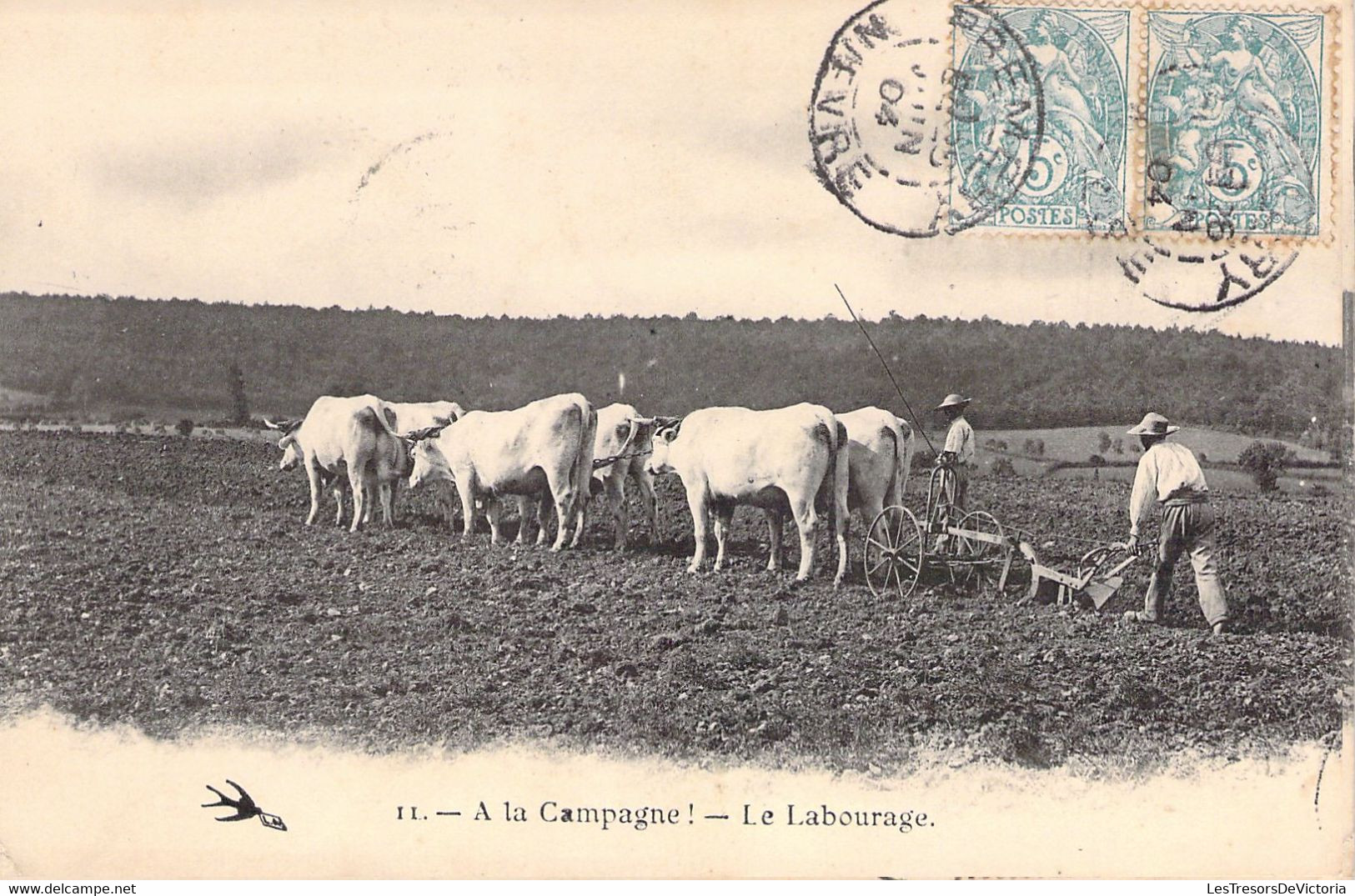 AGRICULTURE - Attelage - A La Campagne - Le Labourage - Boeuf - Carte Postale Ancienne - Equipos