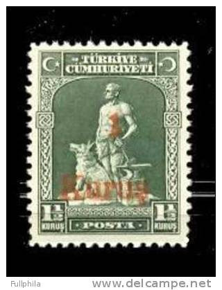 1931 TURKEY 1,5 K SURCHARGED POSTAGE STAMP MNH ** - Ungebraucht