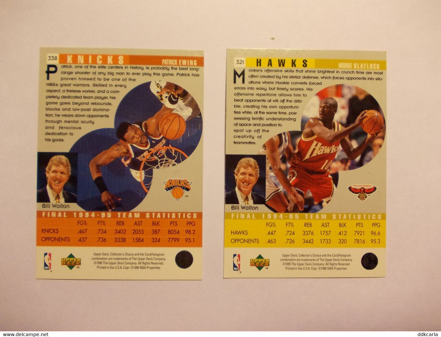 2 X Collector's Choice 321 / 338  - Trading Cards NBA - 1995 - Hologram Cards - 1990-1999