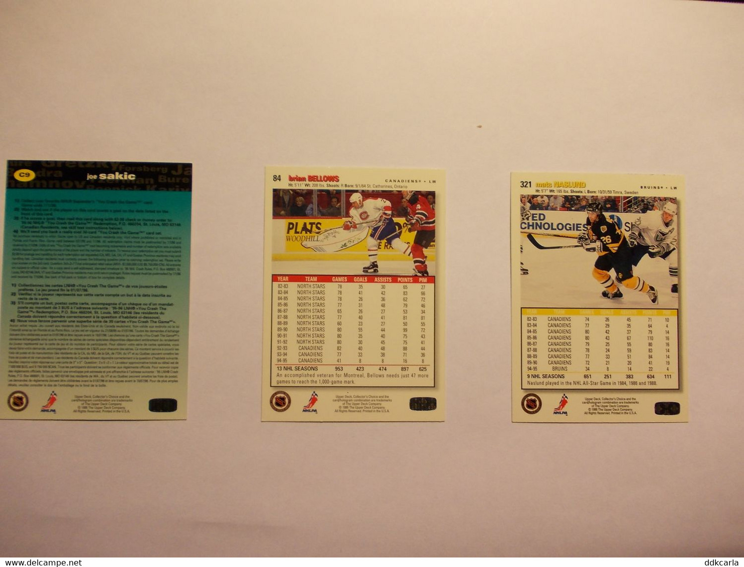 3 X Collector's Choice C9 / 84 / 321 - Trading Cards NHLPA - 1995 - Hologram Cards - 1990-1999