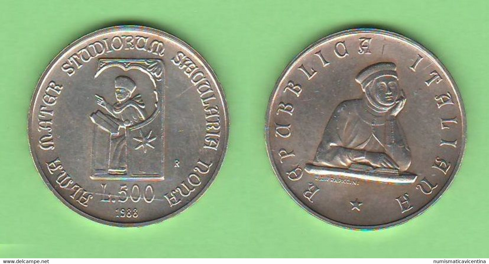 ITALIA 500 Lire 1988 Università BOLOGNA Italy Italie Silver Coin - Herdenking