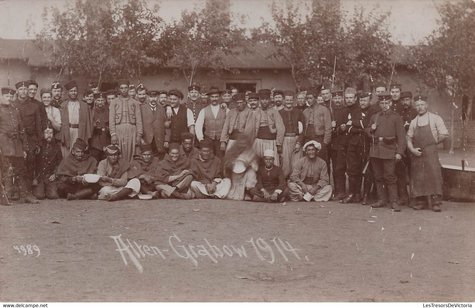 Photographie - Militaria - Soldats étrangers - Zouaves - Alten Grabow 1914 - Carte Postale Ancienne - Fotografia