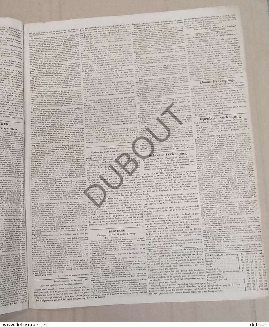 Dendermonde - Krant/Journal - Den Onpartydigen -  30-1-1842 (P326) - Informations Générales