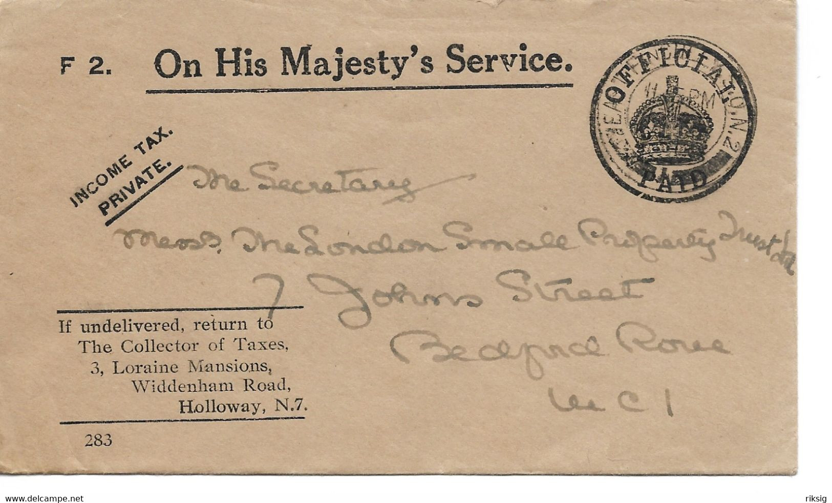 Stamped Stationery -Great Britain.  S-3516 - Service