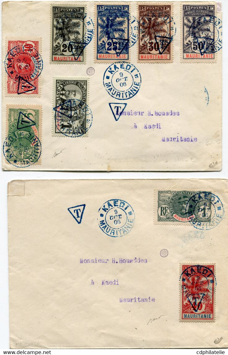 MAURITANIE LETTRES AFFRANCHIES AVEC DES TIMBRES-TAXE DEPART KAEDI 9 OCT 06  POUR LA MAURITANIE ( Signées CALVES )  RR - Brieven En Documenten