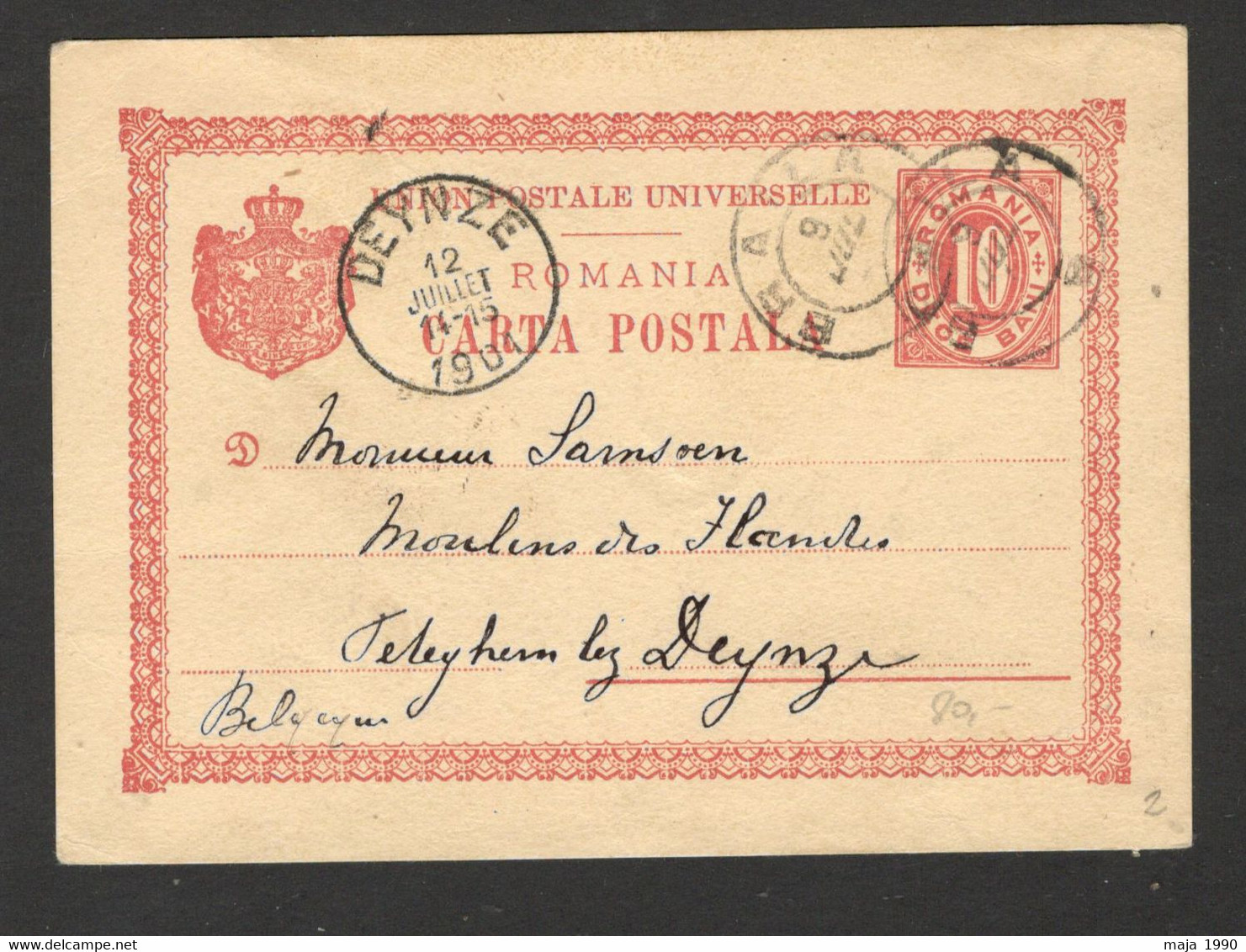 ROMANIA TO BELGIUM - POSTCARD STATIONERY - 1901. - Other & Unclassified