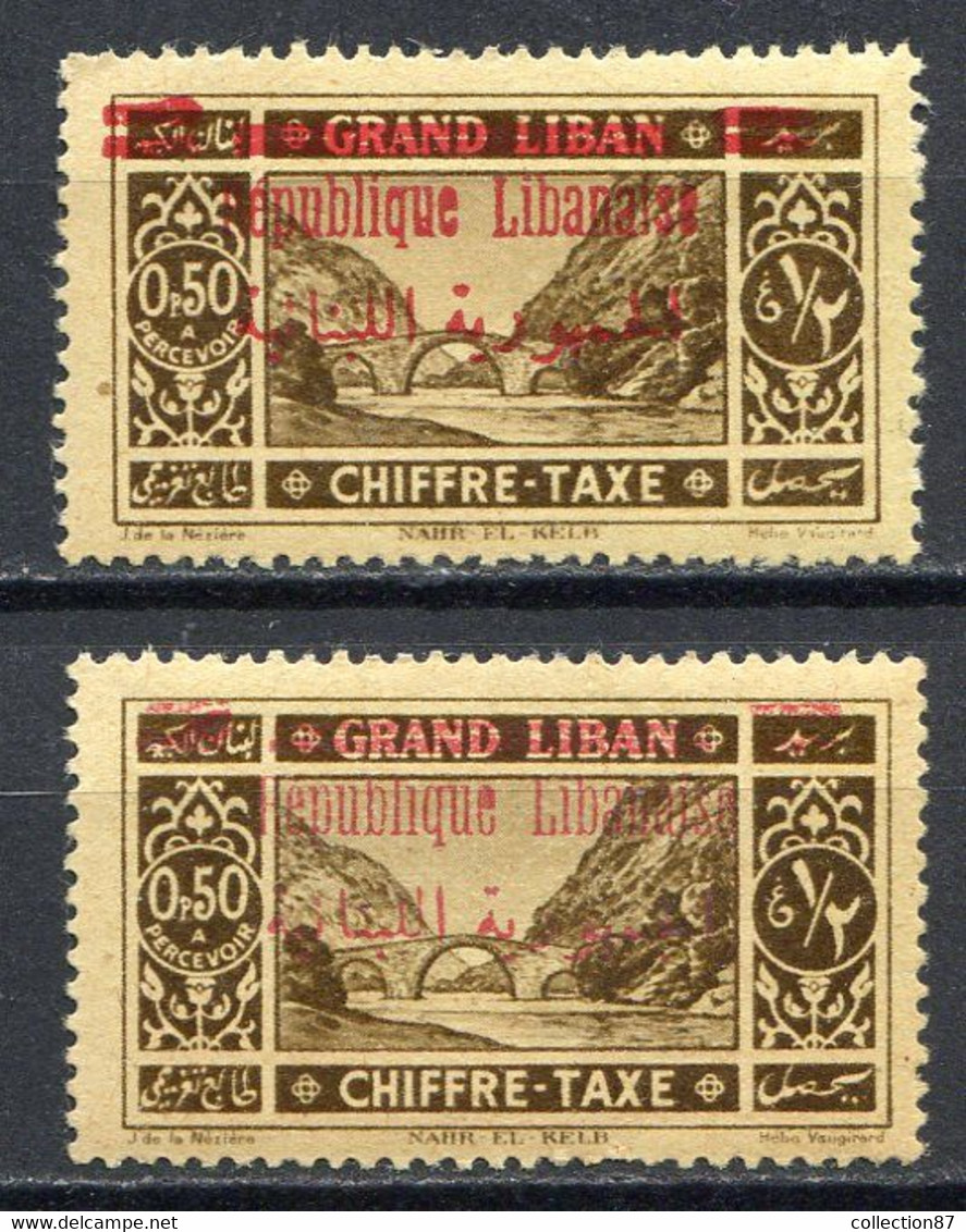 GRAND LIBAN < TAXE ⭐ Yvert N° 26 X 2 ⭐ Avec Surcharge Fine Et Surcharge Grasse < Neuf Ch - Postage Due