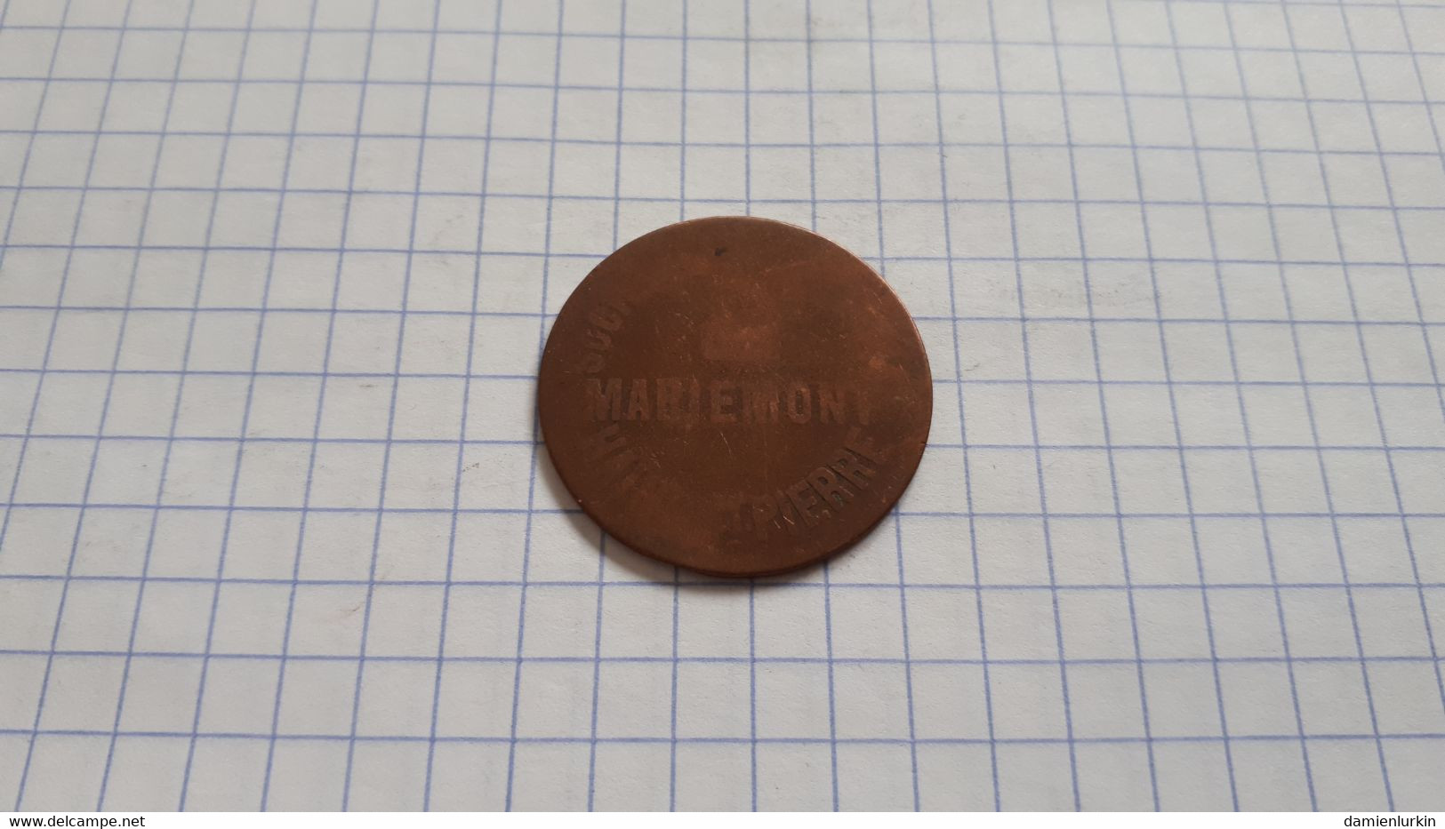 BELGIQUE HAINE ST PIERRE SOCIETE ANONYME DES VERRERIES DE MARIEMONT JETON 10 CENTIMES CUIVRE FRAPPE MEDAILLE 28MM - Professionnels / De Société