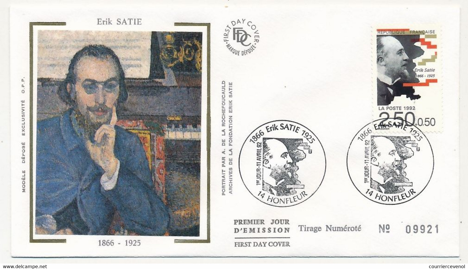 FRANCE => 6 Enveloppes FDC - Série Des Musiciens 1992 - Franck, Satie, Schmitt, Honnegger, Auric, Taillefere... - 1990-1999