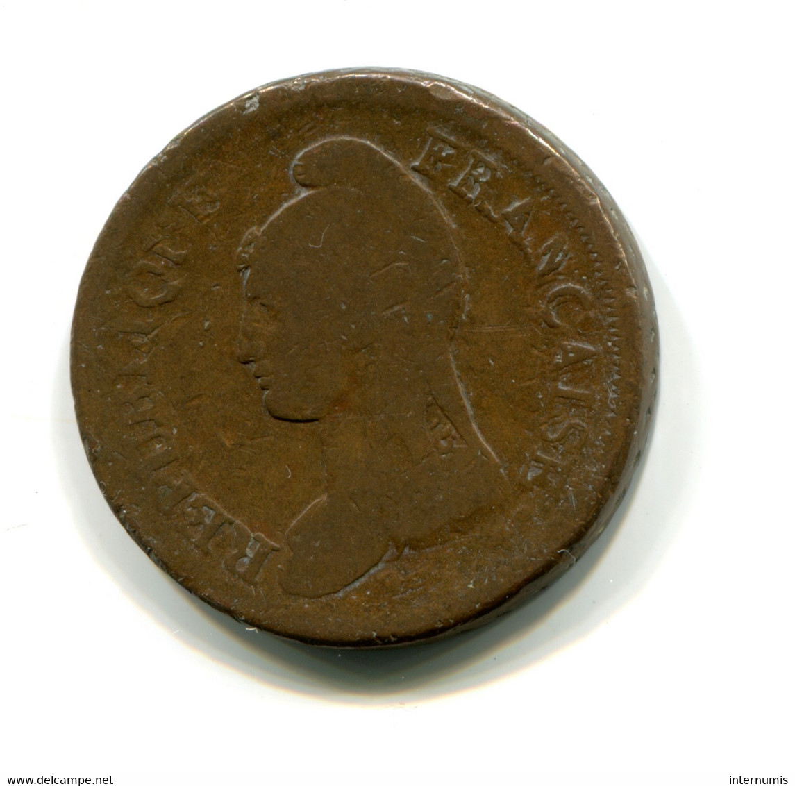 France 1 Decime An 5 - A Dupre Cuivre (Copper) Paris B (F) KM#644, G.187, F.129/1 - 1795-1799 Directoire (An IV – An VIII)