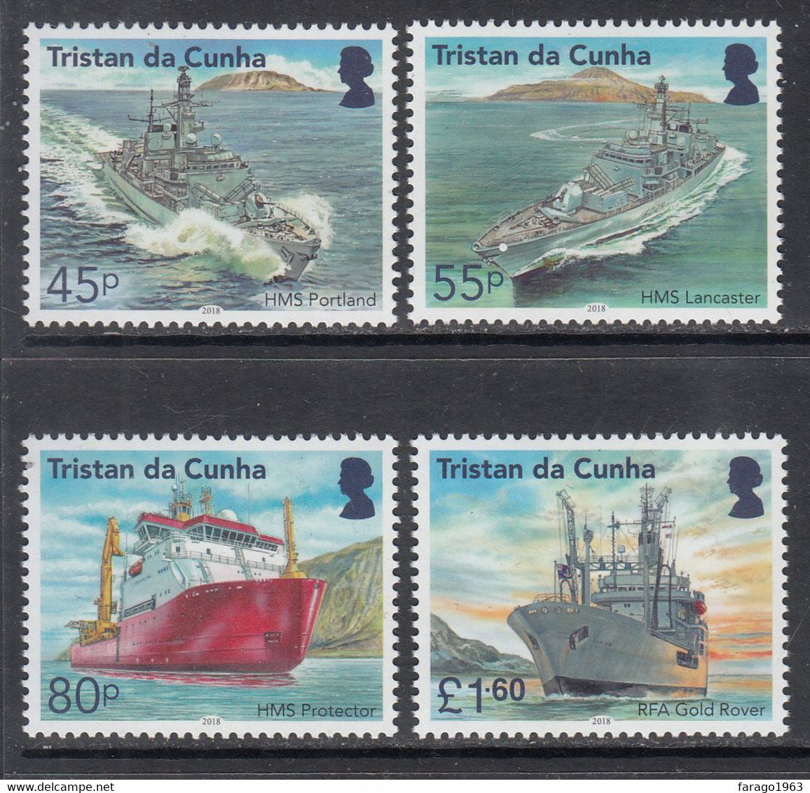 2018 Tristan Da Cunha Royal Navy Ships Complete Set Of 4 MNH - Tristan Da Cunha