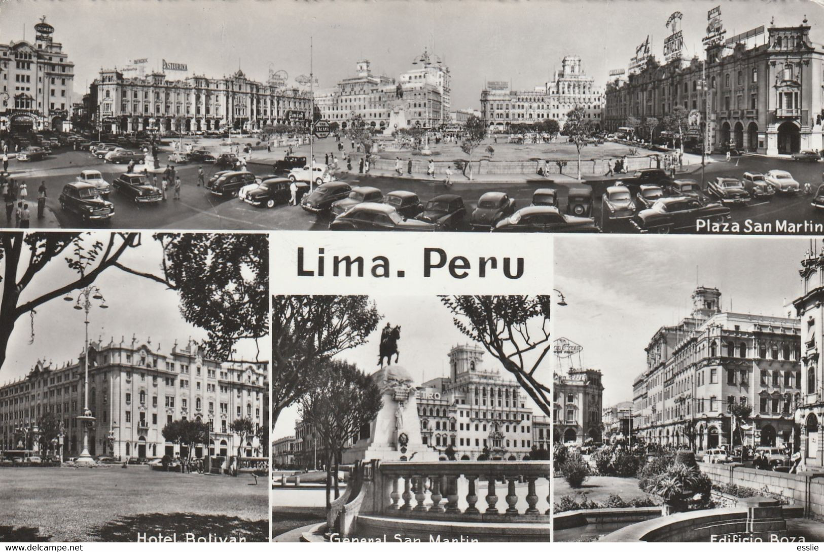 Peru Lima 1959 Plaza San Martin Hotel Bolivar General San Martin Edivficio Boza - Pérou