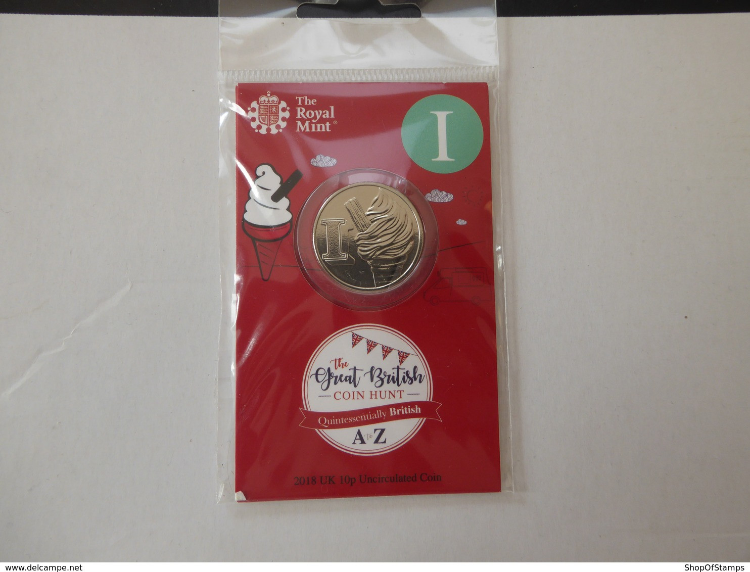 GREAT BRITAIN COINS BRITISH COIN HUNT A To Z Series Uncirculated Mint In Packet Letter  I - 10 Pence & 10 New Pence