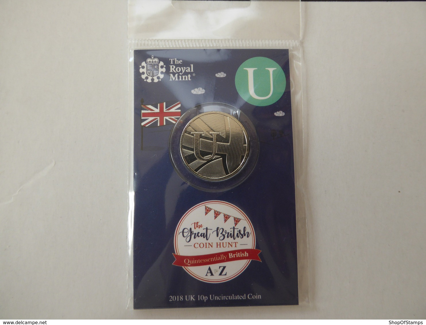 GREAT BRITAIN COINS BRITISH COIN HUNT A To Z Series Uncirculated Mint In Packet Letter  U - 10 Pence & 10 New Pence