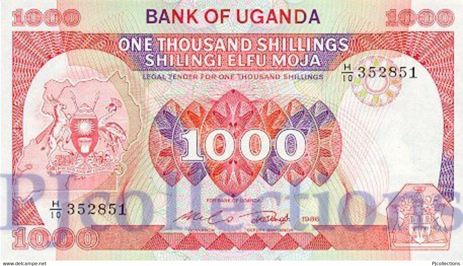 UGANDA 1000 SHILLINGS 1986 PICK 26 UNC - Ouganda