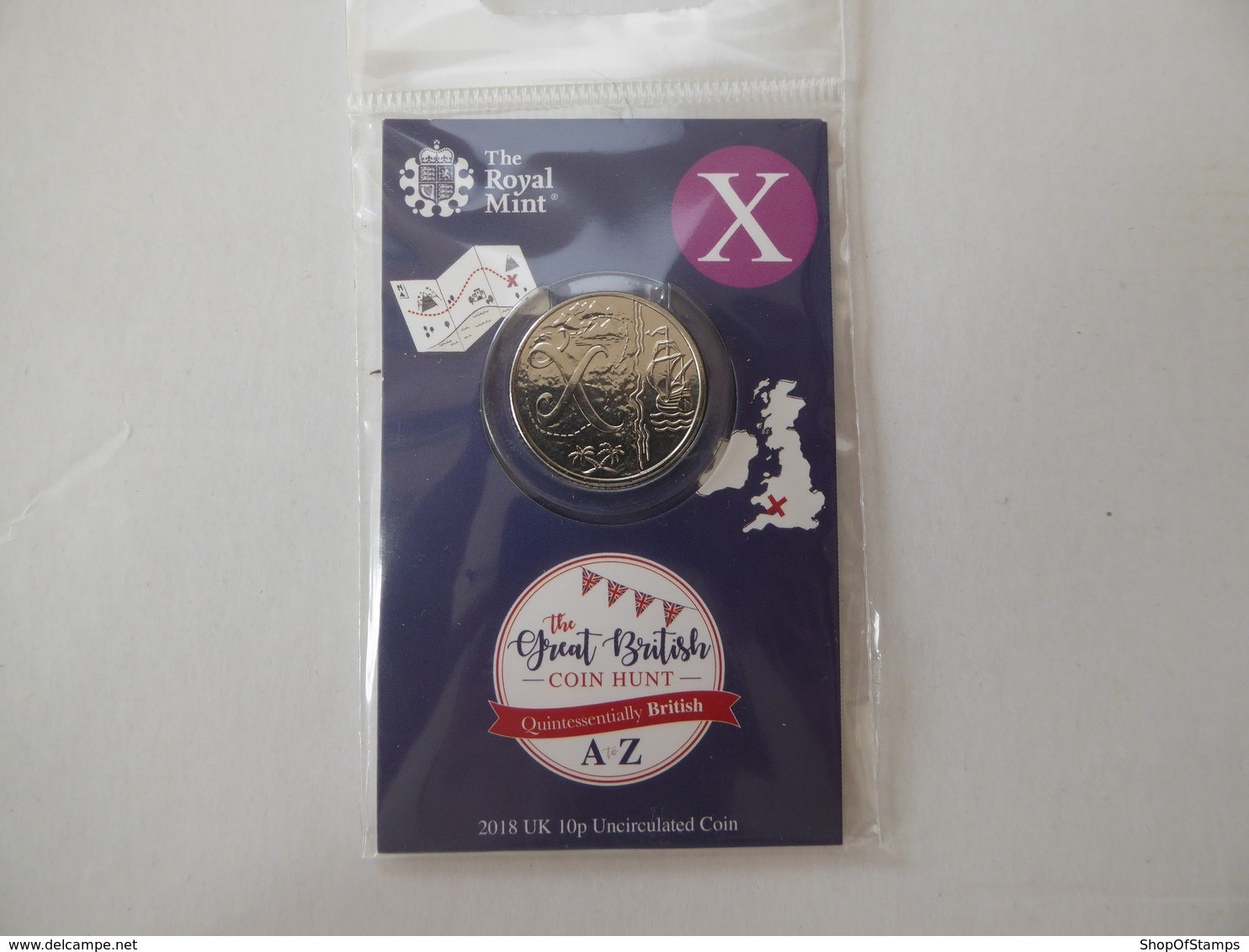 GREAT BRITAIN COINS BRITISH COIN HUNT A To Z Series Uncirculated Mint In Packet Letter  X - 10 Pence & 10 New Pence