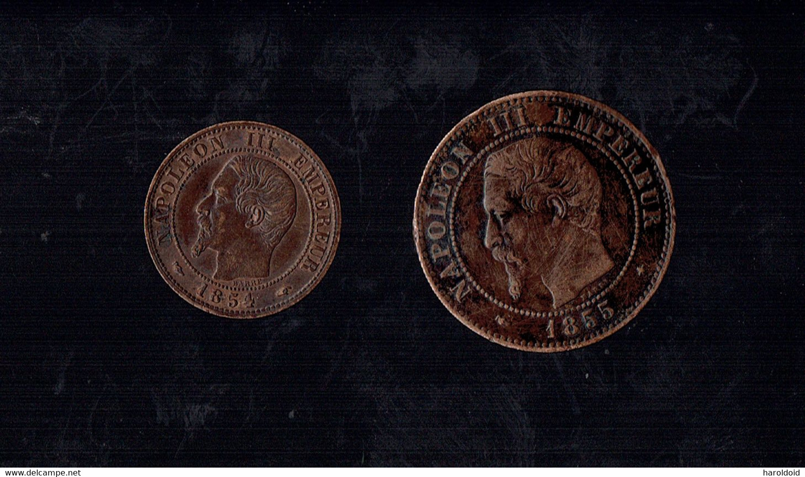 2e EMPIRE NAPOLEON III TETE NUE - 1CT 1854 A TTB -- 2 CTS 1855 BB B+ - Sonstige & Ohne Zuordnung