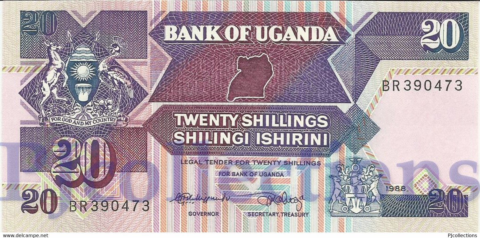 UGANDA 20 SHILLINGS 1988 PICK 29b UNC - Uganda