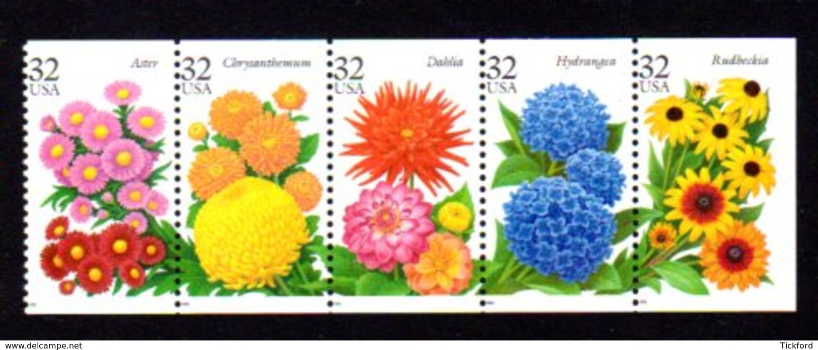ETATS-UNIS / USA 1995 - Yvert #2401/2405 - Scott #2993/2997 - Neufs ** / MNH - Flore, Fleurs Des Jardins (III) - Nuevos