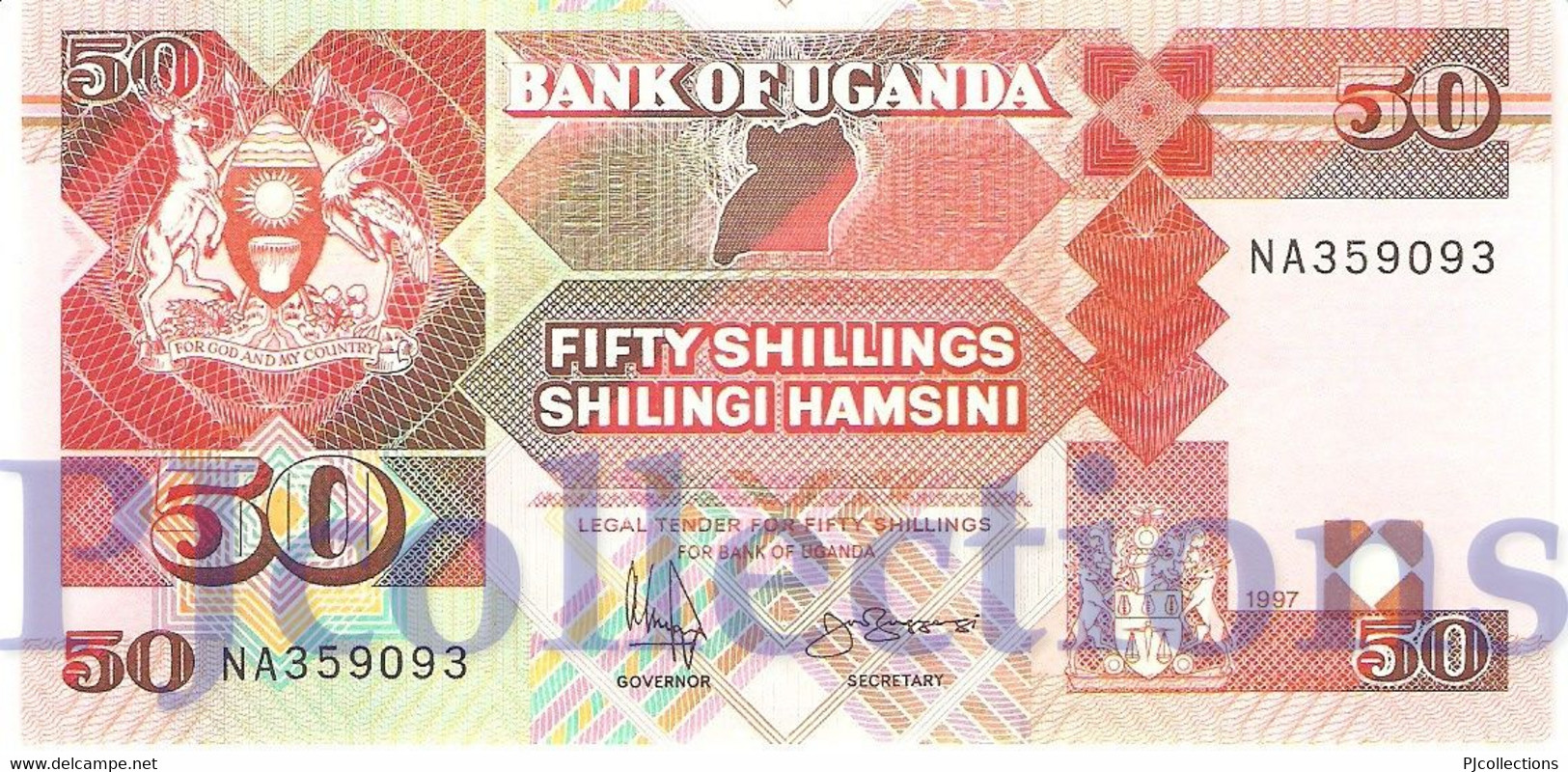 UGANDA 50 SHILLINGS 1997 PICK 30c UNC - Oeganda