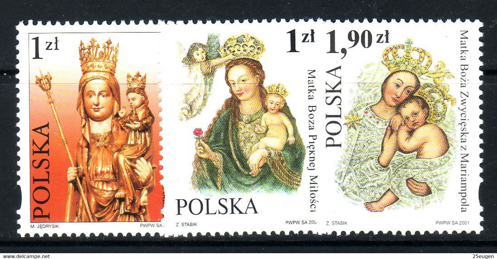 POLAND 2001 MICHEL NO:3904-3906  MNH - Paintings