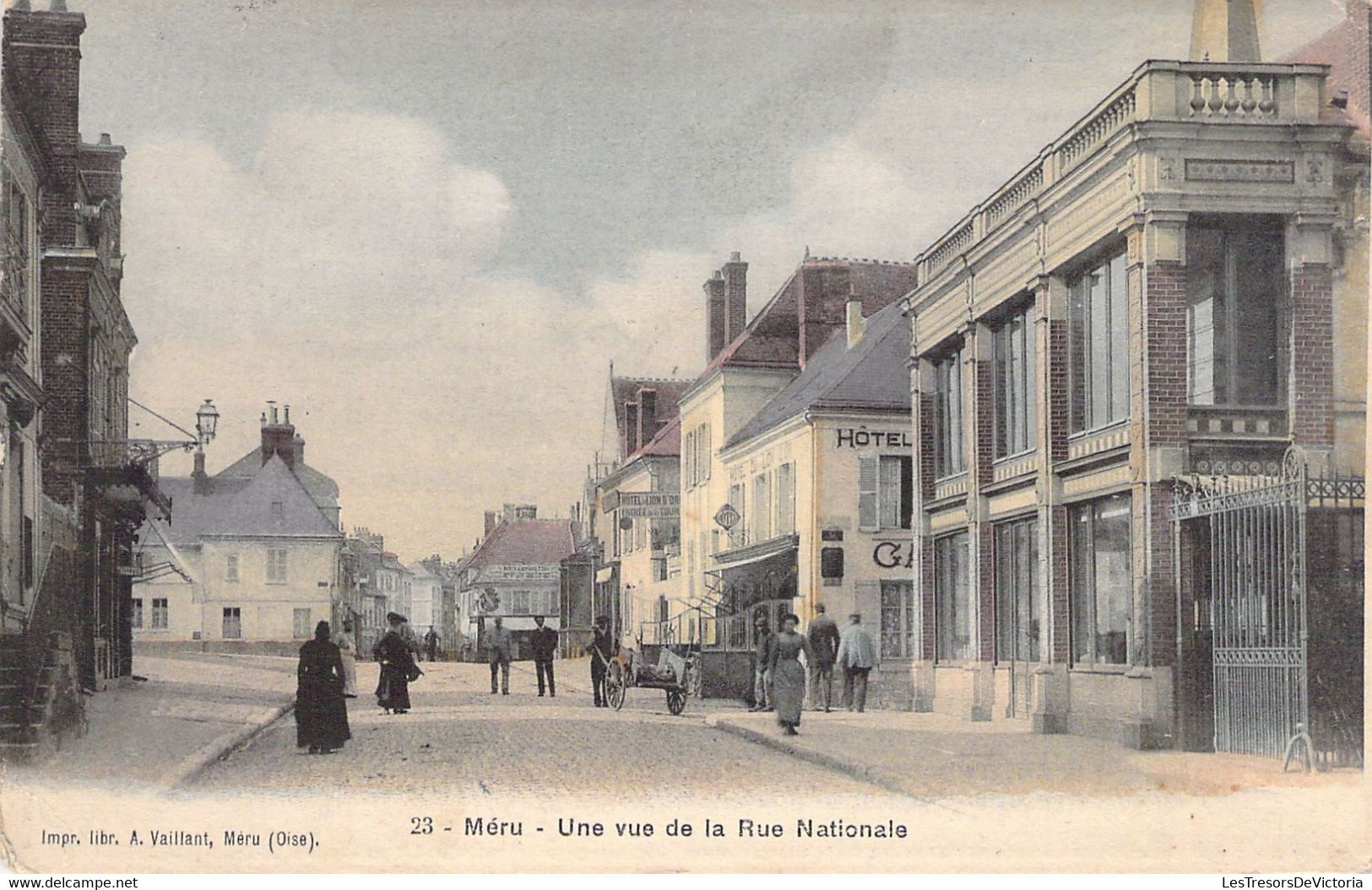 FRANCE - 60 - MERU - Une Vue De La Rue Nationale - Colorisée - Carte Postale Ancienne - Meru