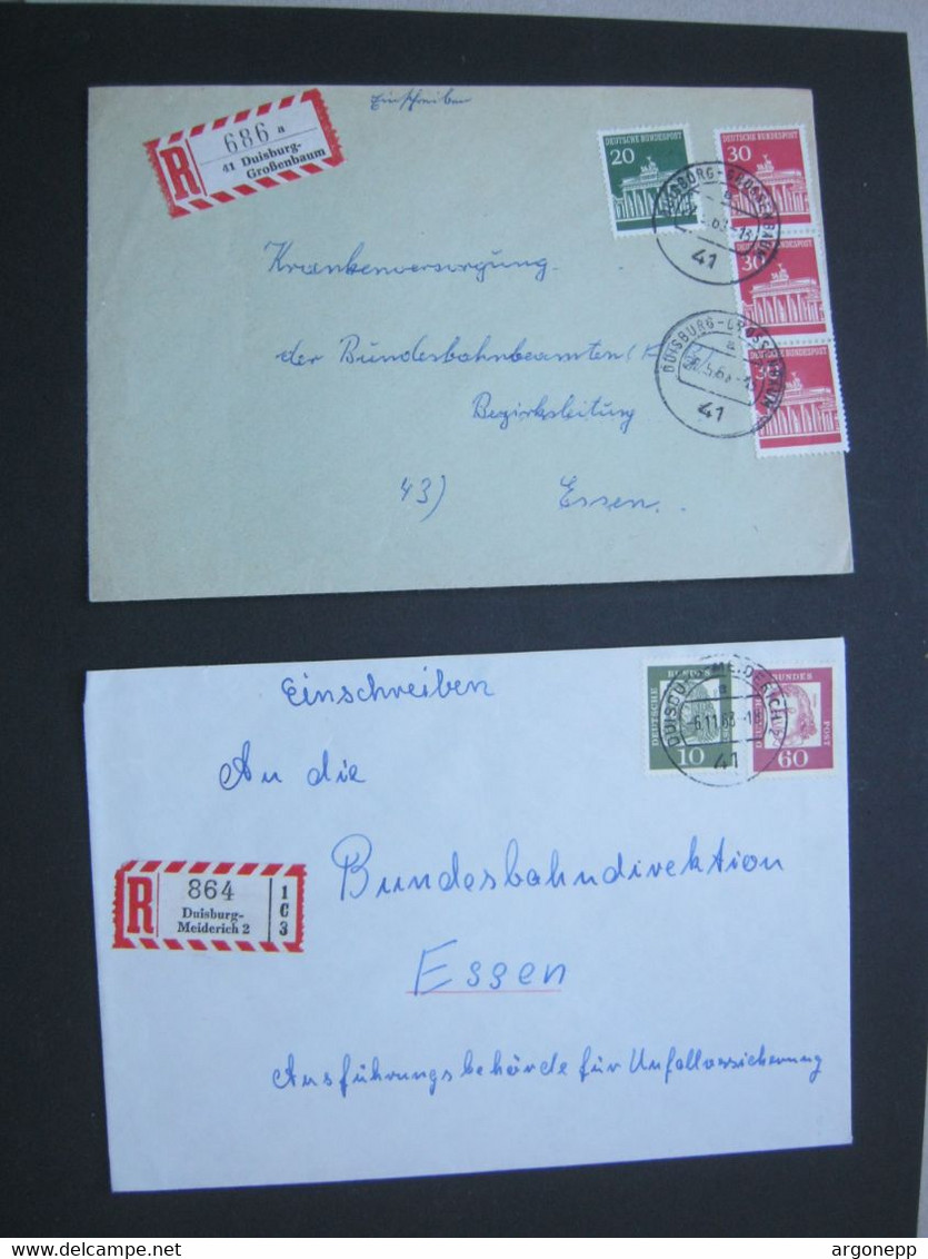 1965 , 2 Einschreiben Aus  DUISBURG Meiderich + Grossenbaum - Covers & Documents