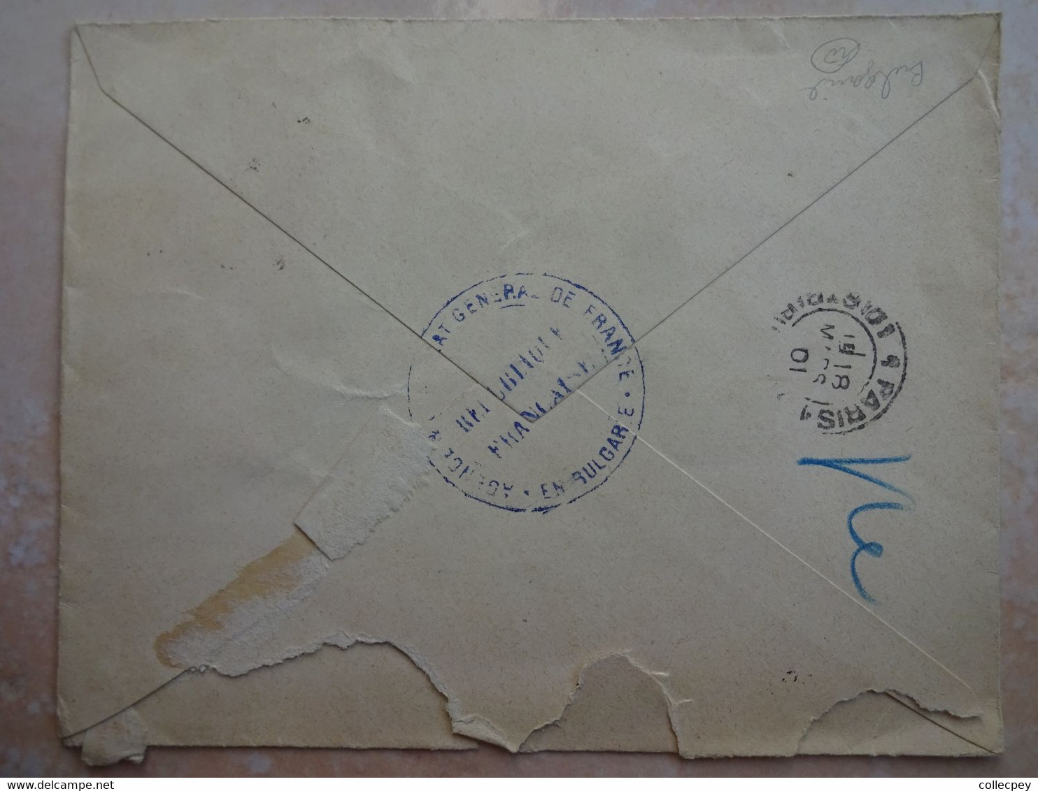 BULGARIE SOPHIA ENVELOPPE LETTRE 1901 Cachet FRANCE République Française - Briefe U. Dokumente