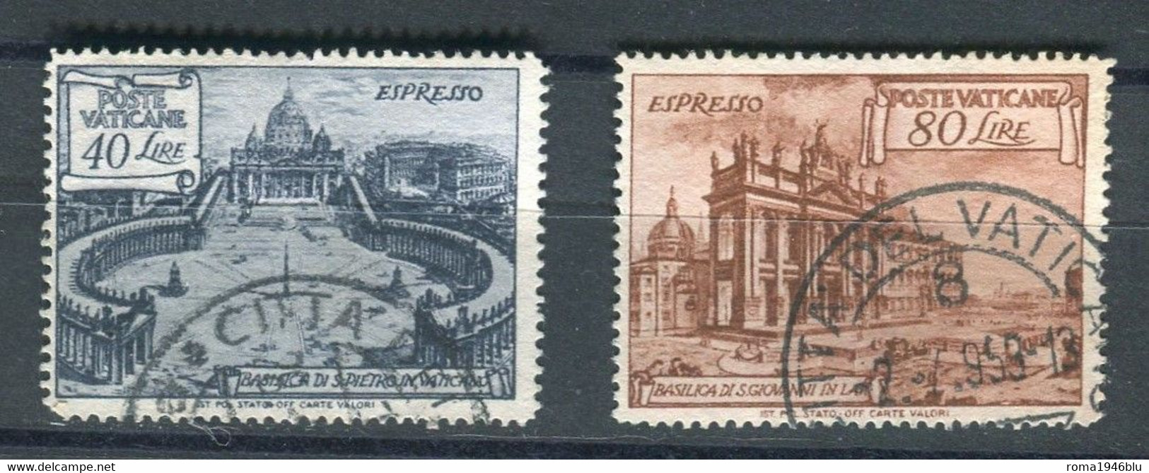 VATICANO 1949 BASILICHE ESPRESSI USATI - Unused Stamps