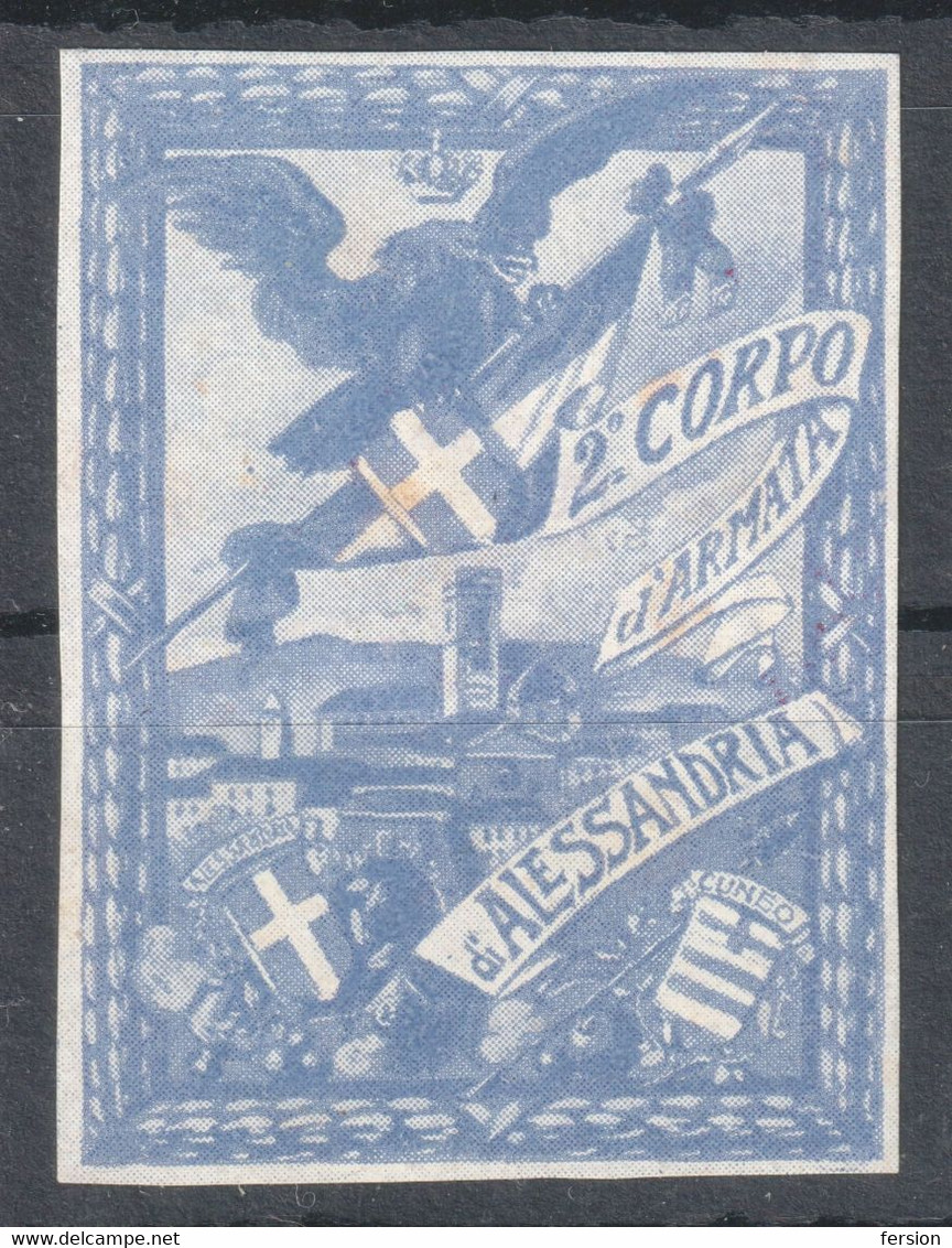 Military Army ITALY 2 Corpo D'Armata ALESSADRIA  CUNEO War WW1 Label Cinderella Vignette EAGLE - Propagande De Guerre