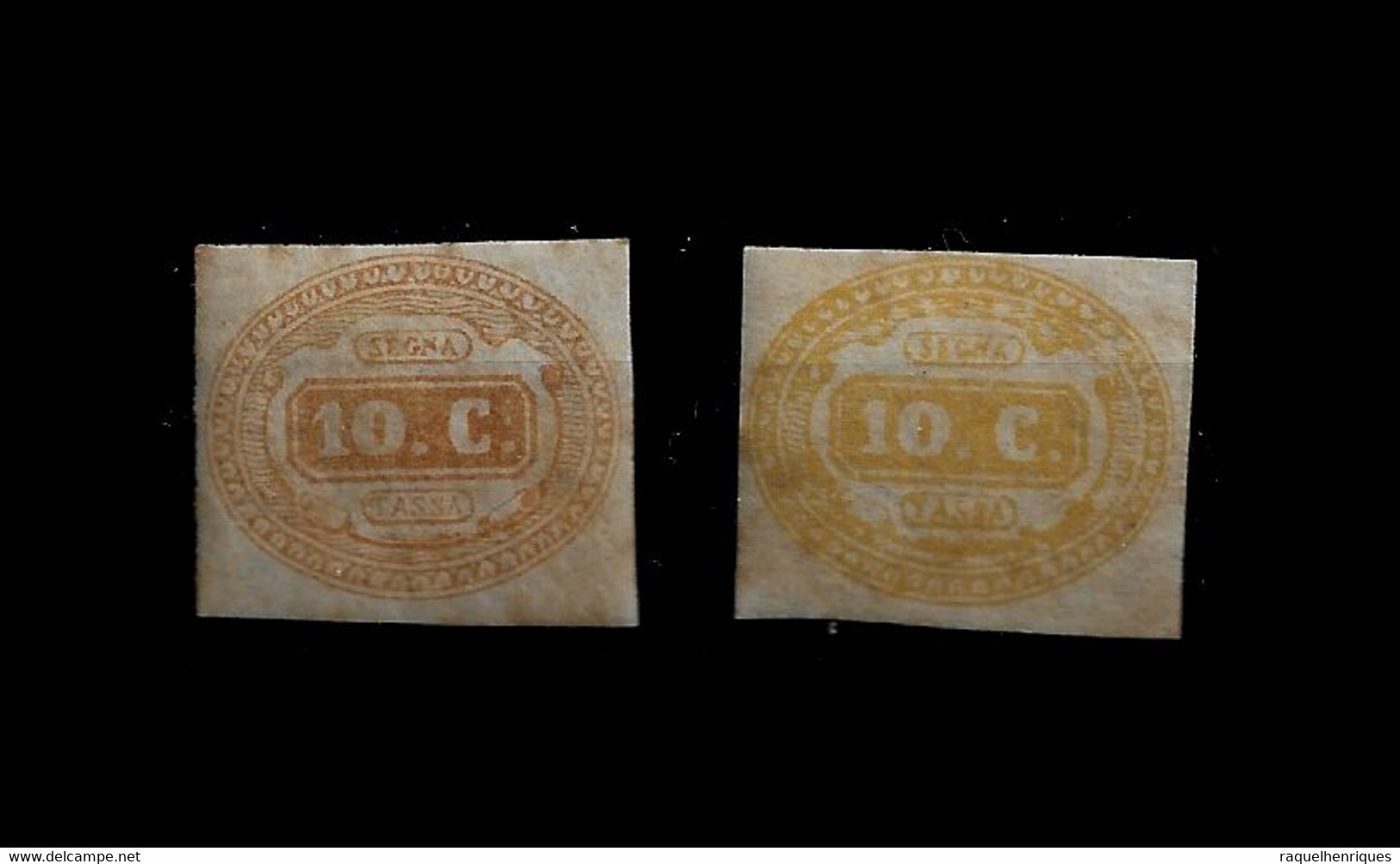 ITALY STAMP - POSTAGE DUE 1863 Figure Of Value PAIR DIF. TONES RARE (BA5#340) - Taxe