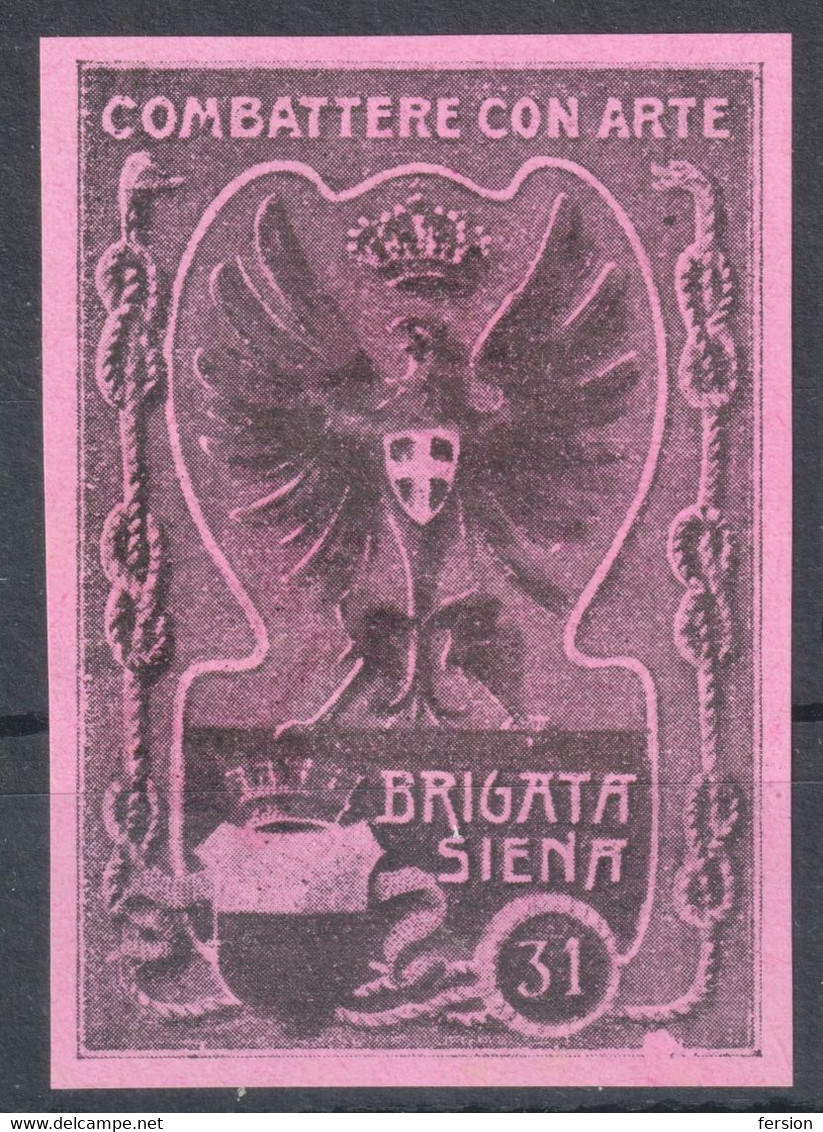 Military Army ITALY Brigata Siena WW1 War Propaganda Label Cinderella Vignette EAGLE - War Propaganda