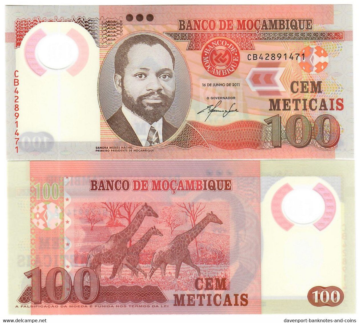 Mozambique 100 Meticais 2011 UNC - Mozambique