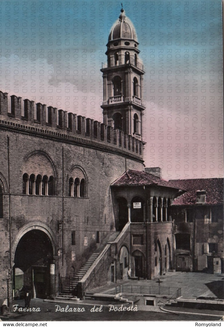 CARTOLINA  FAENZA,EMILIA ROMAGNA,PALAZZO DEL PODESTA-STORIA,MEMORIA,CULTURA,RELIGIONE,BELLA ITALIA,VIAGGIATA 1962 - Faenza