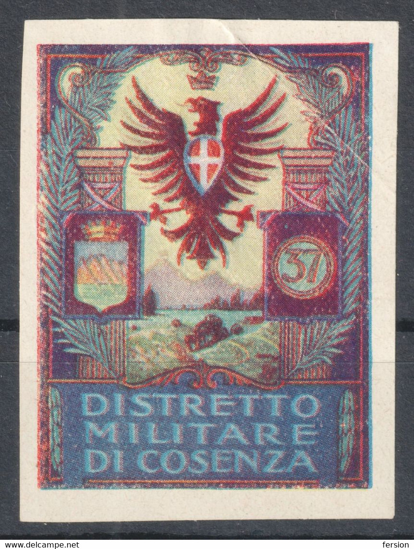 Distretto Militare Di Cosenza 37 WW1 World War Military Charity Label Cinderella Vignette 1914 ITALY Delandre - Propagande De Guerre