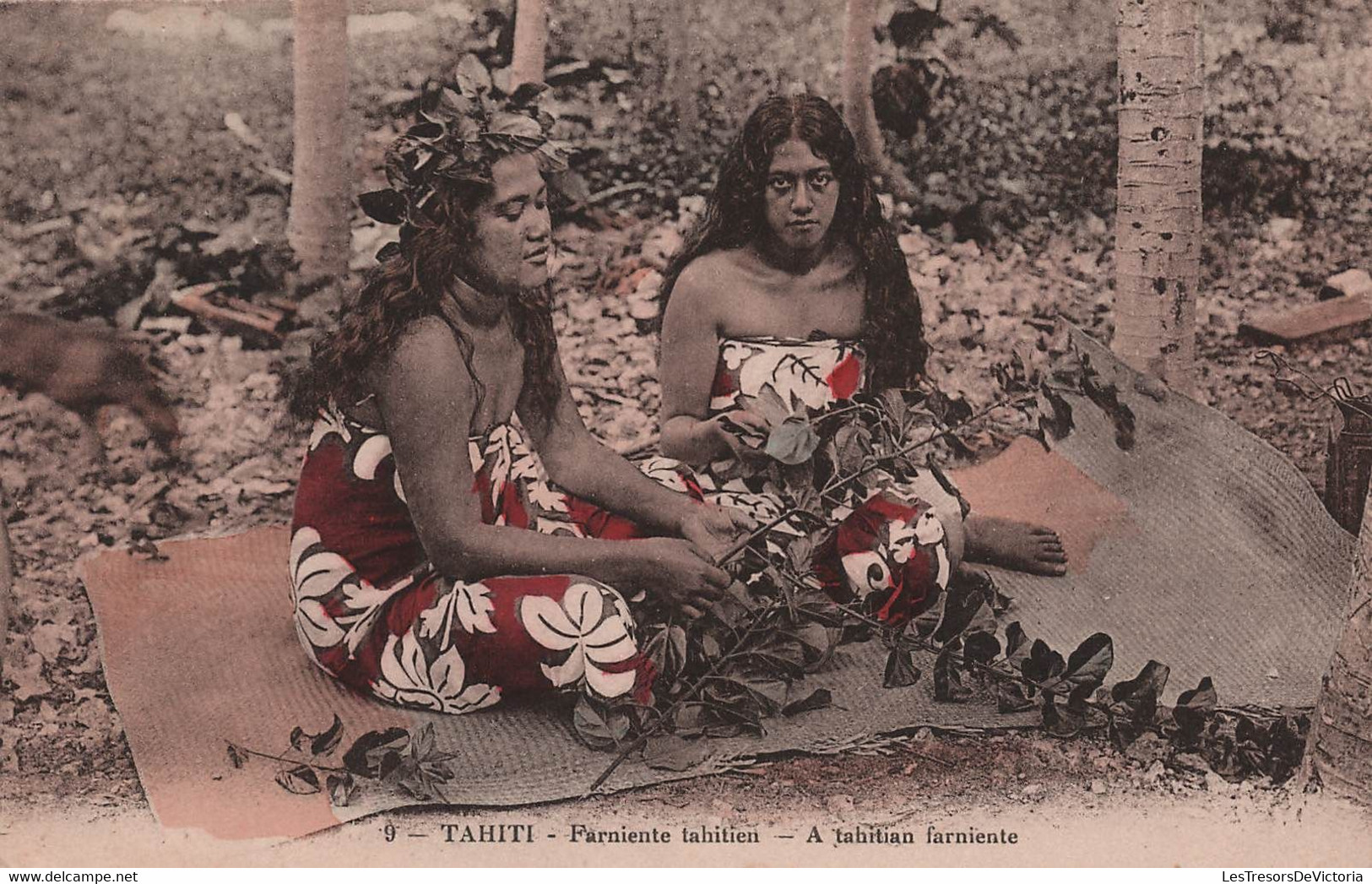 TAHITI - Farniente Tahitien - A Tahitian Farniente - Colorisé - Carte Postale Ancienne - Tahiti