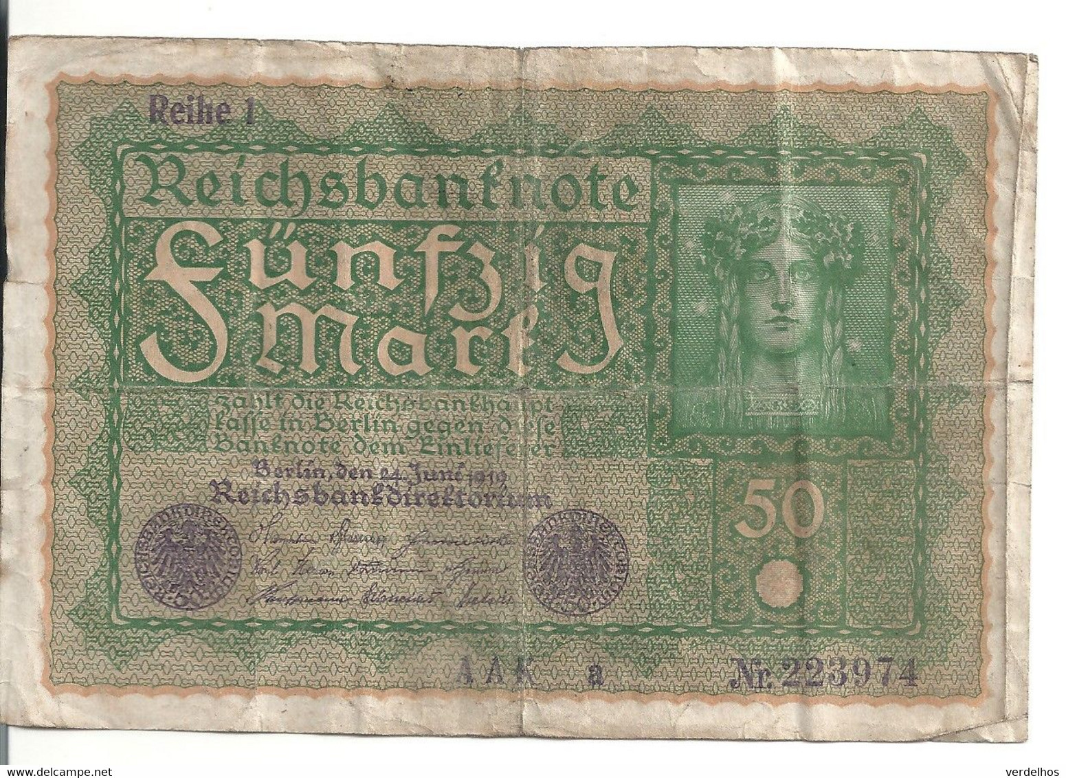 ALLEMAGNE 50 MARK 1919 VF P 62 - 50 Mark