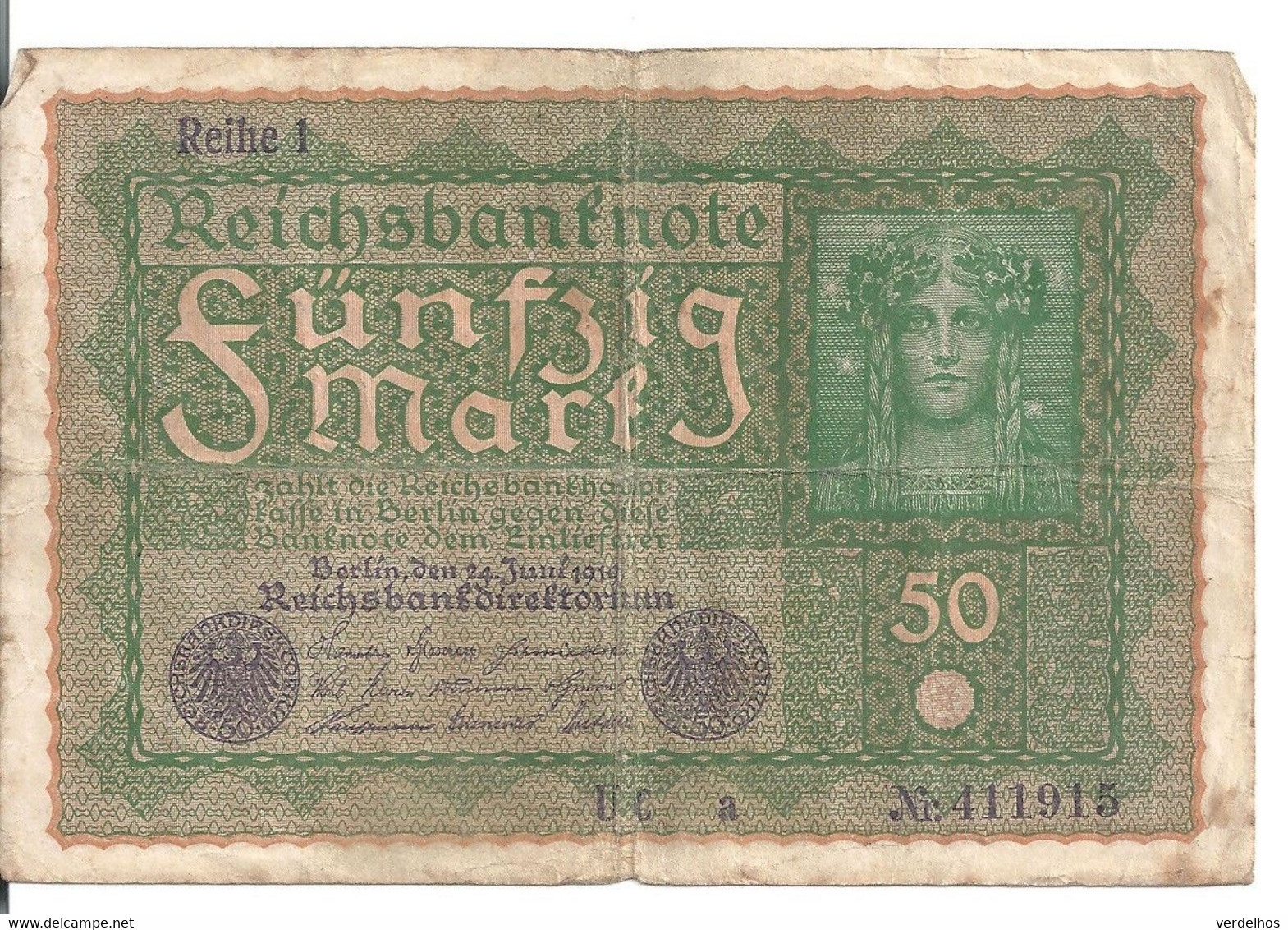 ALLEMAGNE 50 MARK 1919 VF P 62 - 50 Mark