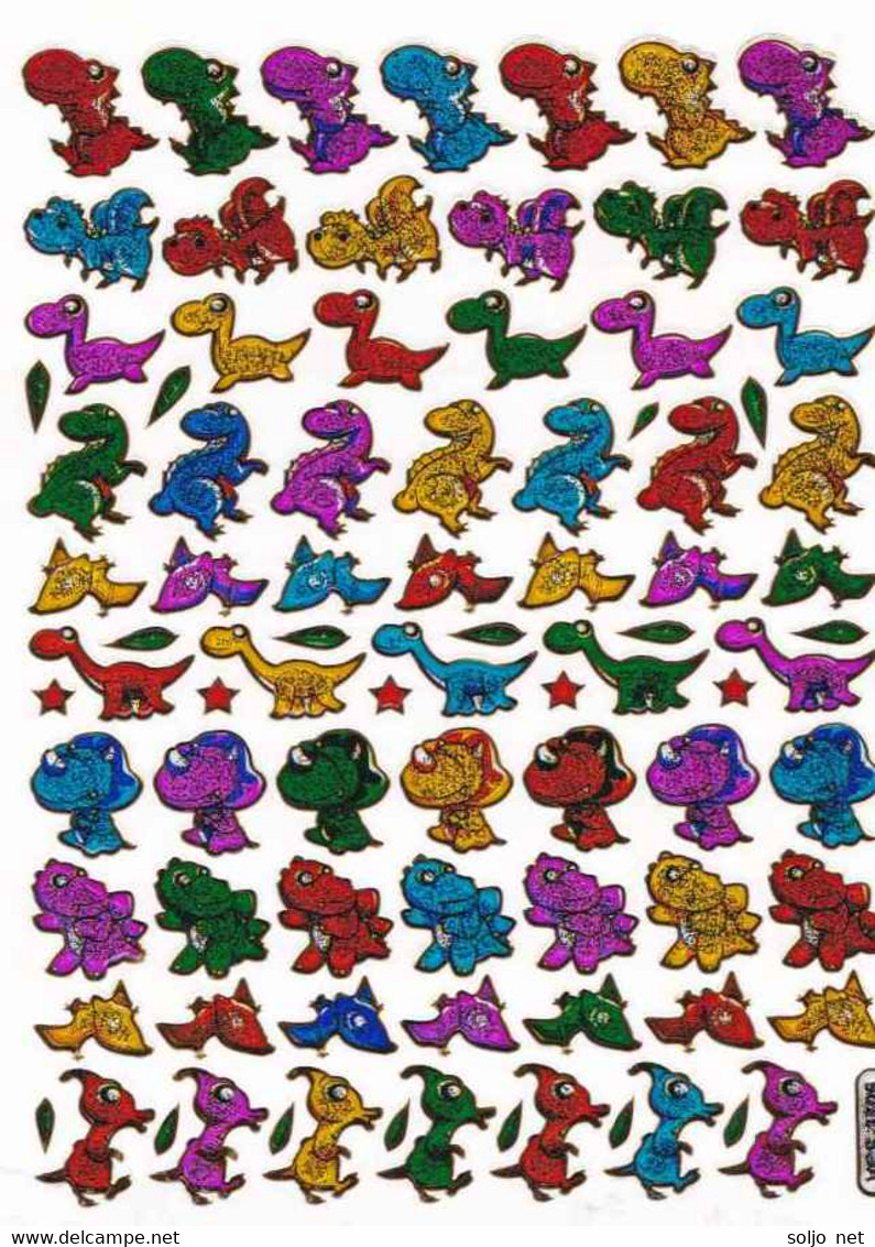 Dino Dinosaurier T-REX Tiere Aufkleber Metallic Look / Dinosaur Animal Sticker 13x10 Cm ST062 - Scrapbooking