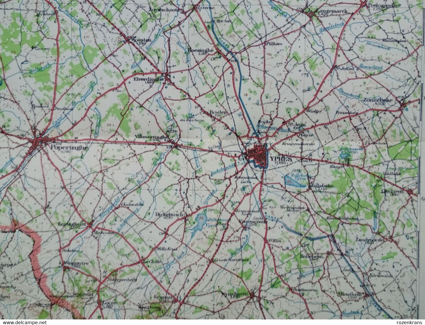 Topografische En Militaire Kaart STAFKAART 1911 UK War Office WW1 WWI Oostende Diksmuide Nieuwpoort De Panne Ieper - Topographical Maps