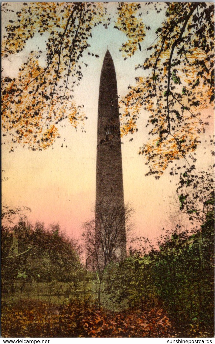 Vermont Bennington Battle Monument Handcolored Albertype - Bennington