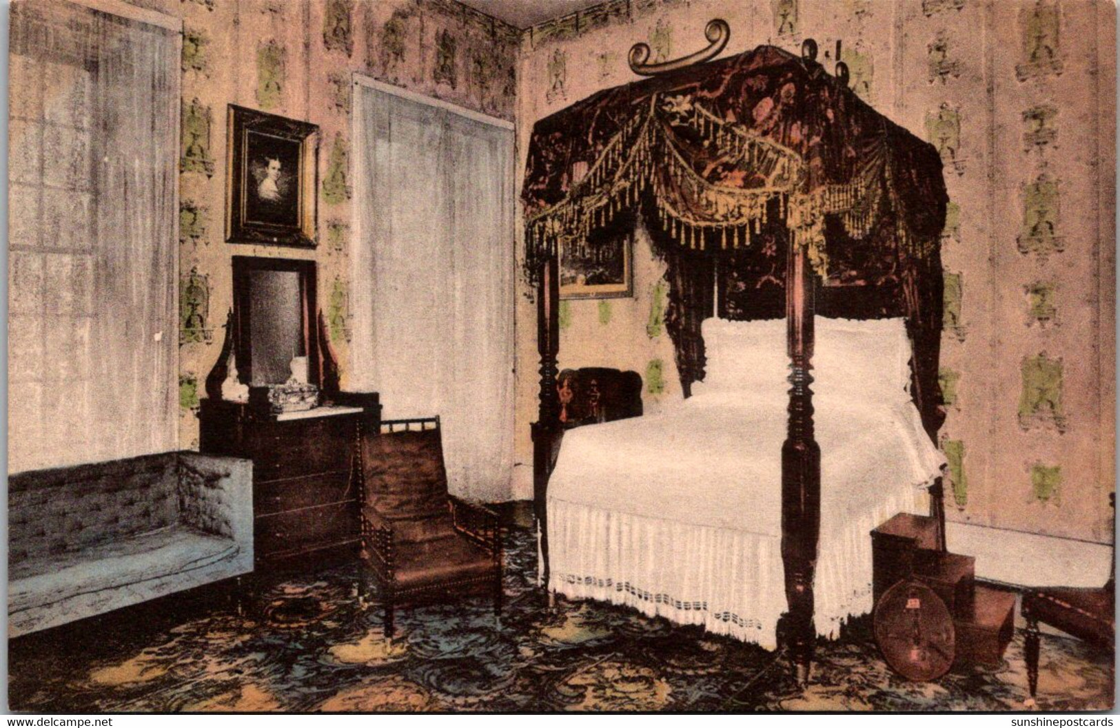 Tennessee Nashville The Hermitage Bedroom Of General Andrew Jackson Handcolored Albertype - Nashville