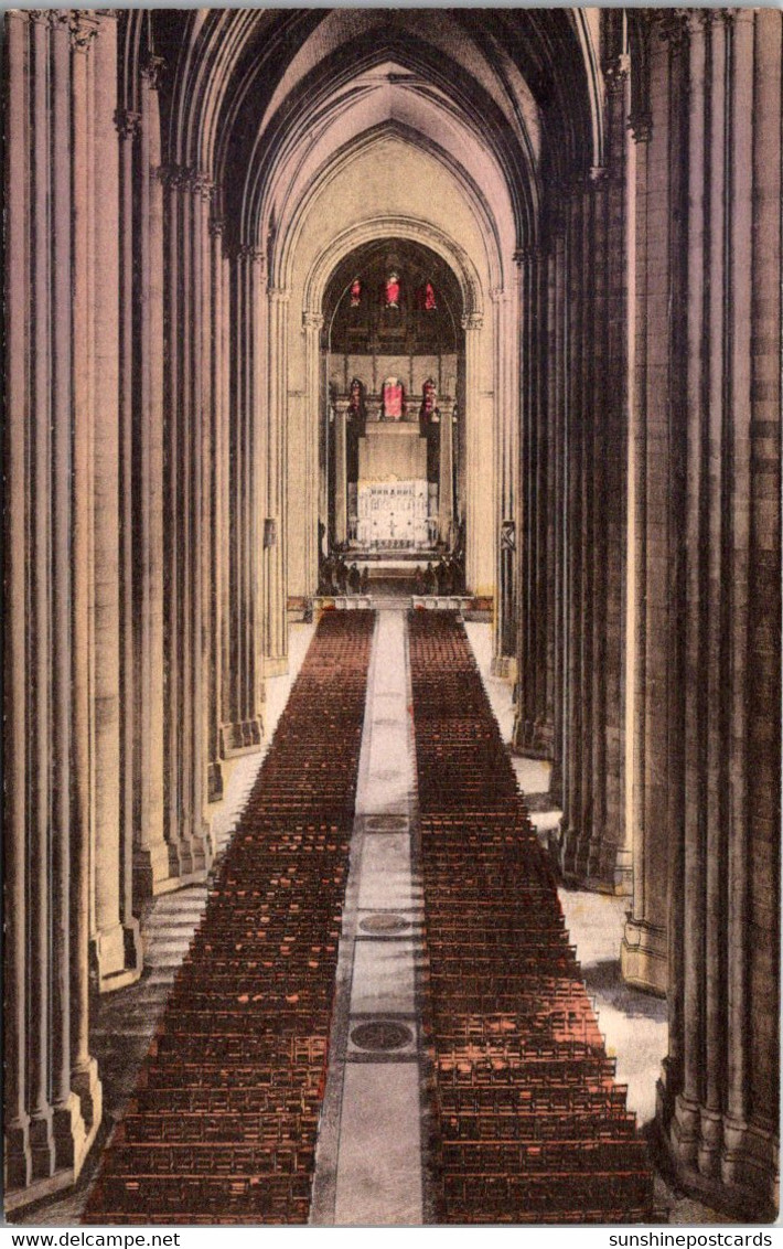 New York City Cathedral Of St John The Divine The High Altar Handcolored Albertype - Churches
