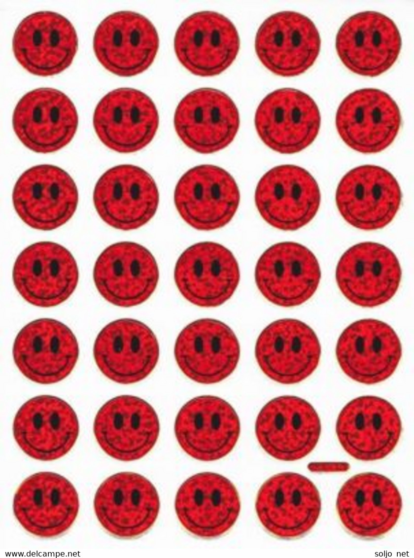 Smilies Smiley Smile Rot Aufkleber Metallic Look /  Sticker 13x10 Cm ST444 - Scrapbooking