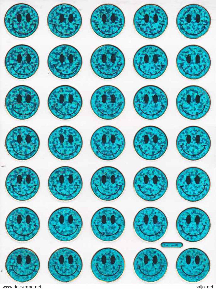 Smilies Smiley Smile Türkis Aufkleber Metallic Look /  Sticker 13x10 Cm ST470 - Scrapbooking