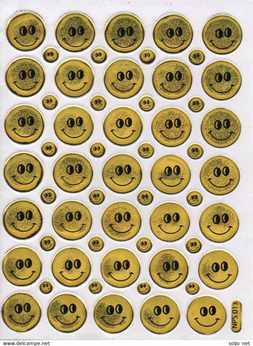 Smilies Smiley Smile Gelb Aufkleber Metallic Look /  Sticker 13x10 Cm ST484 - Scrapbooking