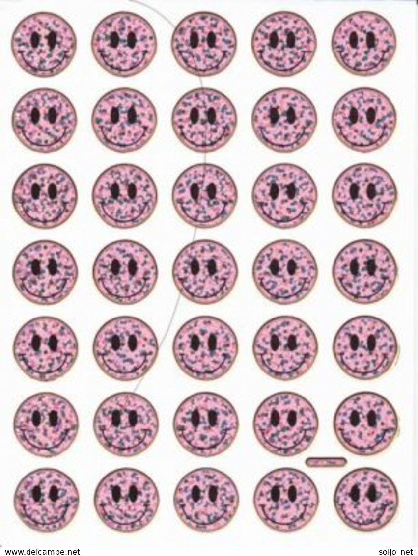 Smilies Smiley Smile Rosa Aufkleber Metallic Look /  Sticker 13x10 Cm ST325 - Scrapbooking